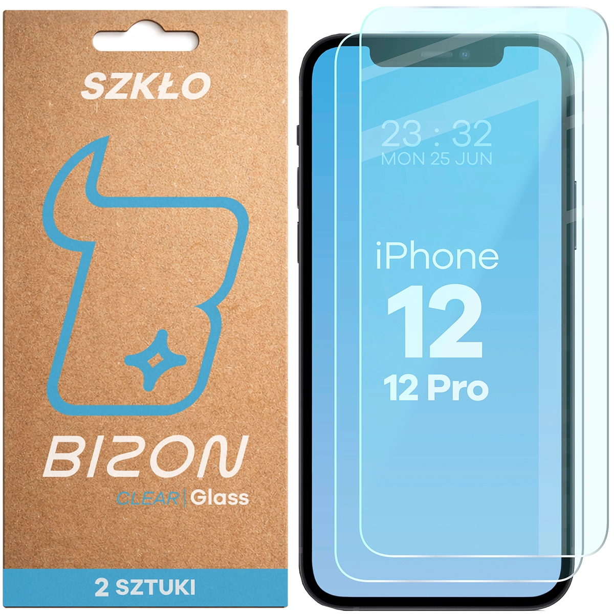 Szkło hartowane Bizon Glass Clear Duo do Apple iPhone 12 / Apple iPhone 12 Pro, 2 sztuki